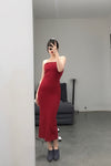 Marc Le Bihan Stretch Pleated Stretch Bandeau Dress or Skirt Collection MLB-25900-HONG Red Long Skirt 25900 25901